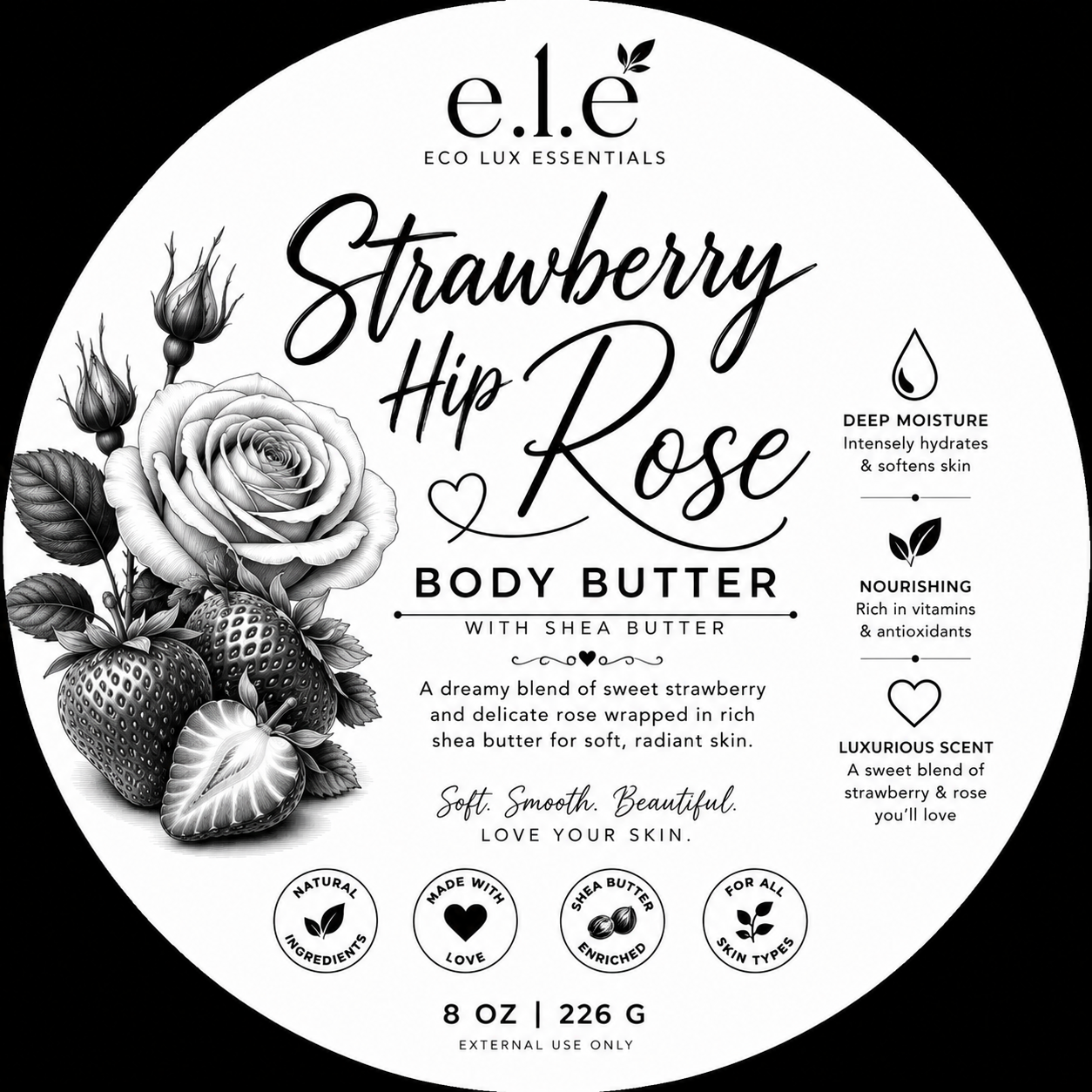 e.l.e -Body Butters with Shea Butter 8oz