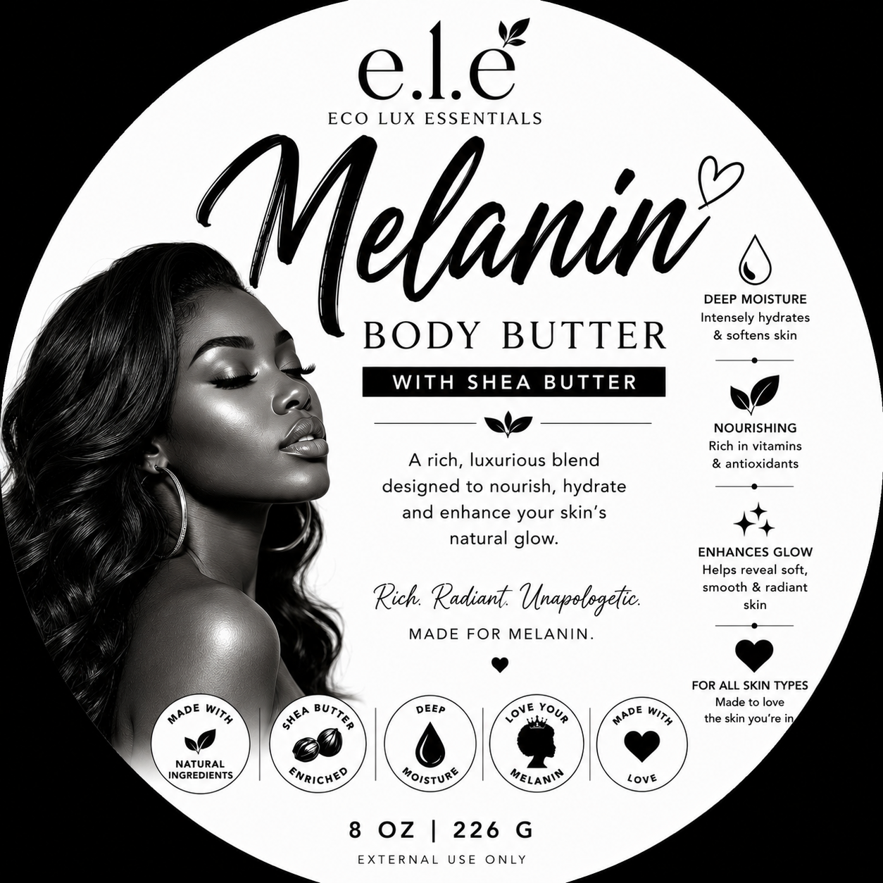 e.l.e -Body Butters with Shea Butter 8oz