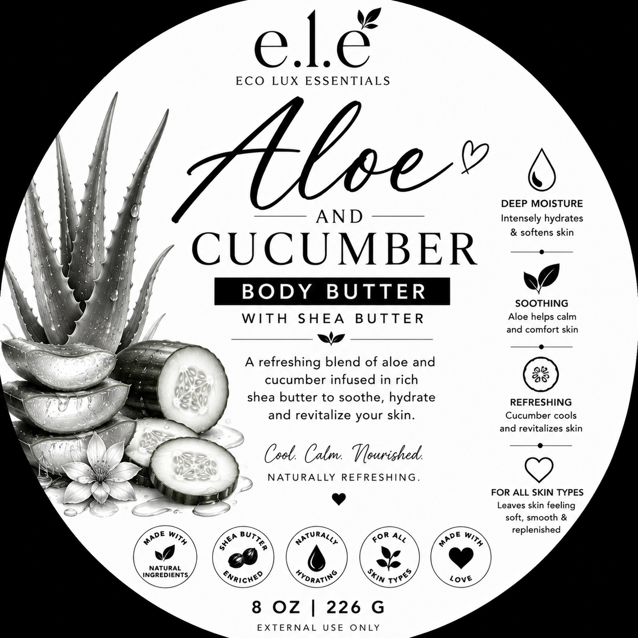 e.l.e -Body Butters with Shea Butter 8oz