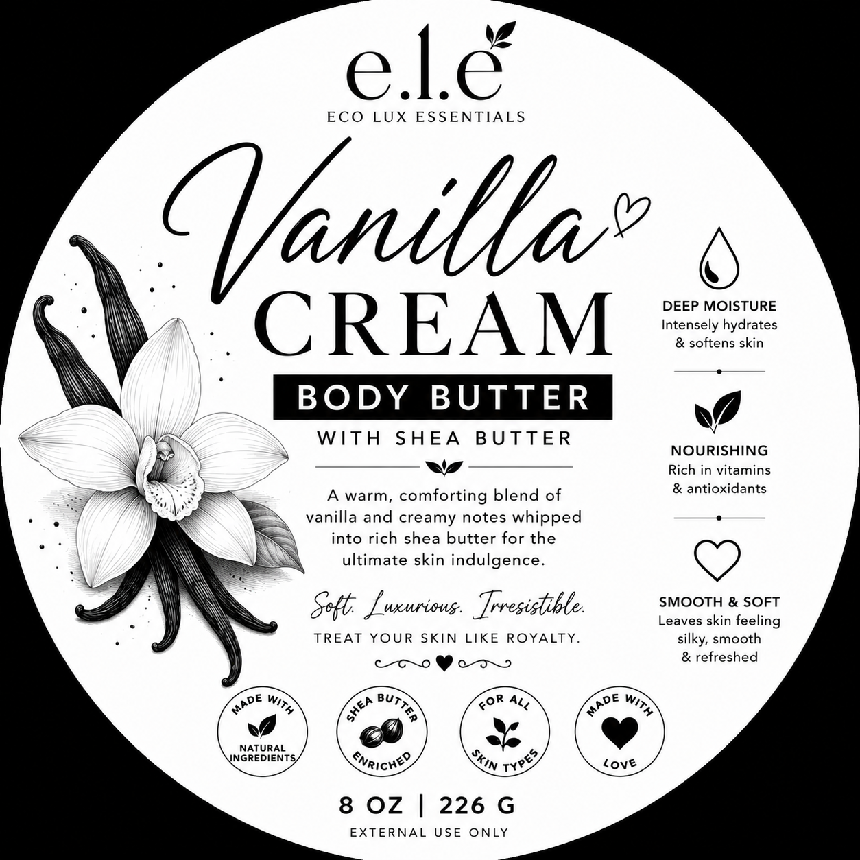 e.l.e -Body Butters with Shea Butter 8oz