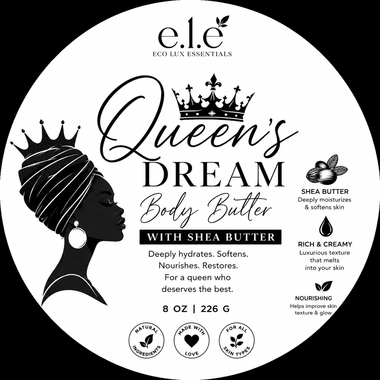 e.l.e -Body Butters with Shea Butter 8oz