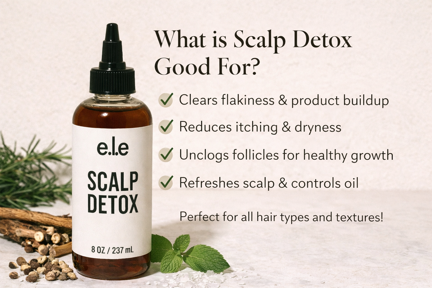 e.l.e Scalp Detox – 8 oz | Clarifying Scalp Cleanser for Locs, Braids & Natural Hair