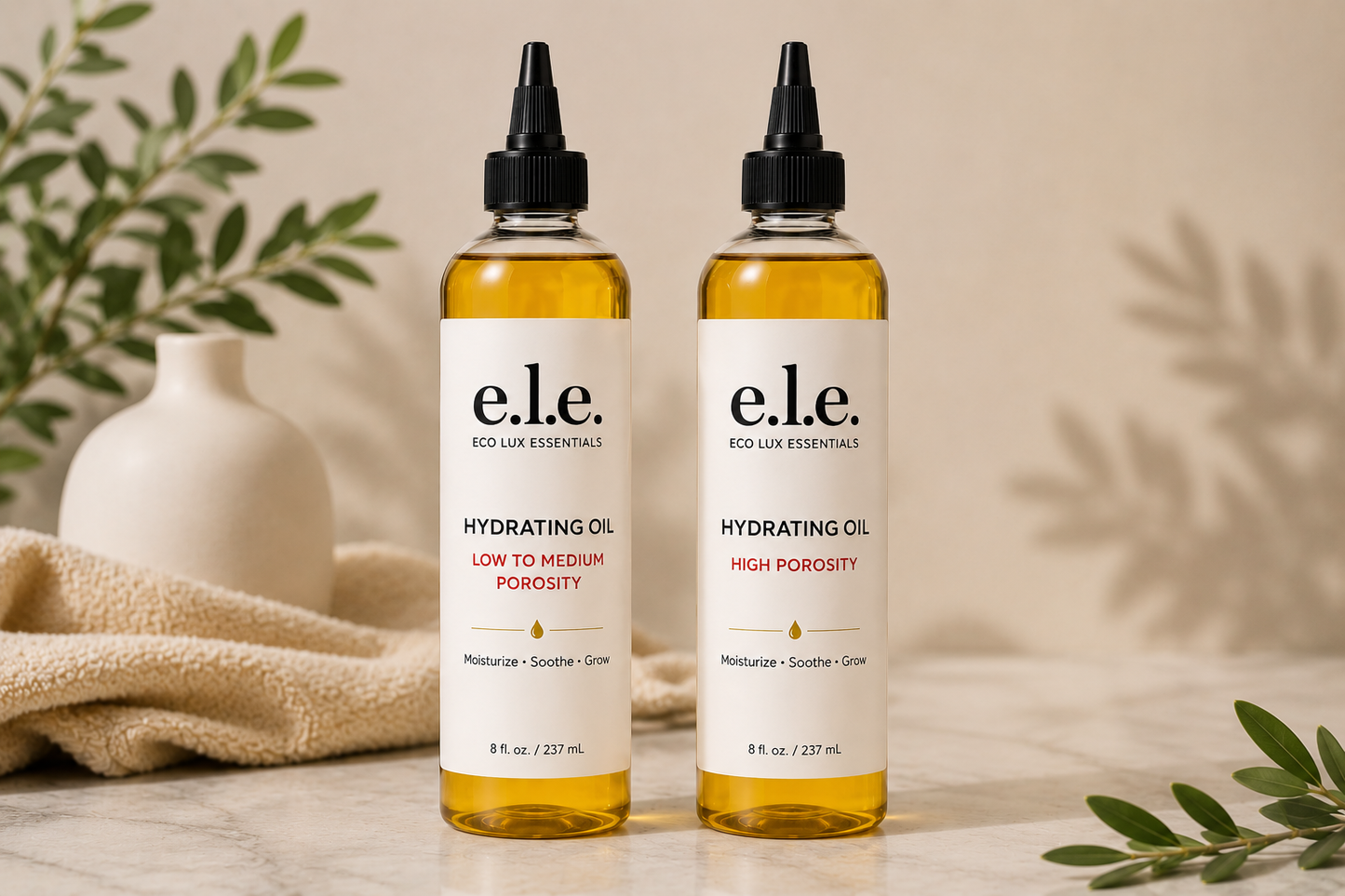 e.l.e Hydrating Oil – 4-8 oz | Lightweight Nourishing Scalp Treatment