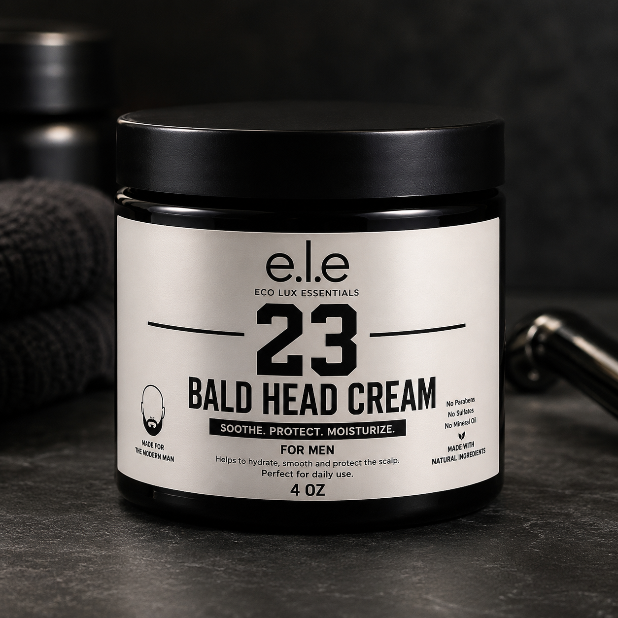 23 Bald Head Cream™ | Premium Moisturizing Cream for Bald Heads & Beards